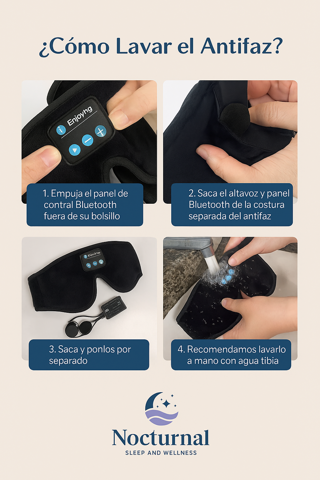 Antifaz para Dormir con Auriculares Integrados